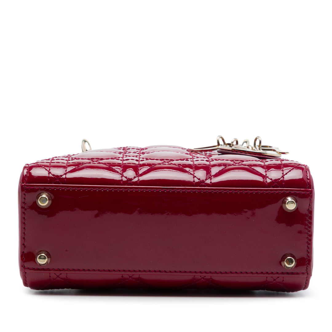 Dior Mini Cuir verni Cannage Lady Dior