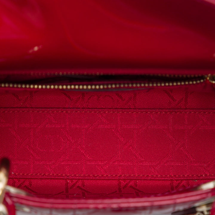 Dior Mini Cuir verni Cannage Lady Dior
