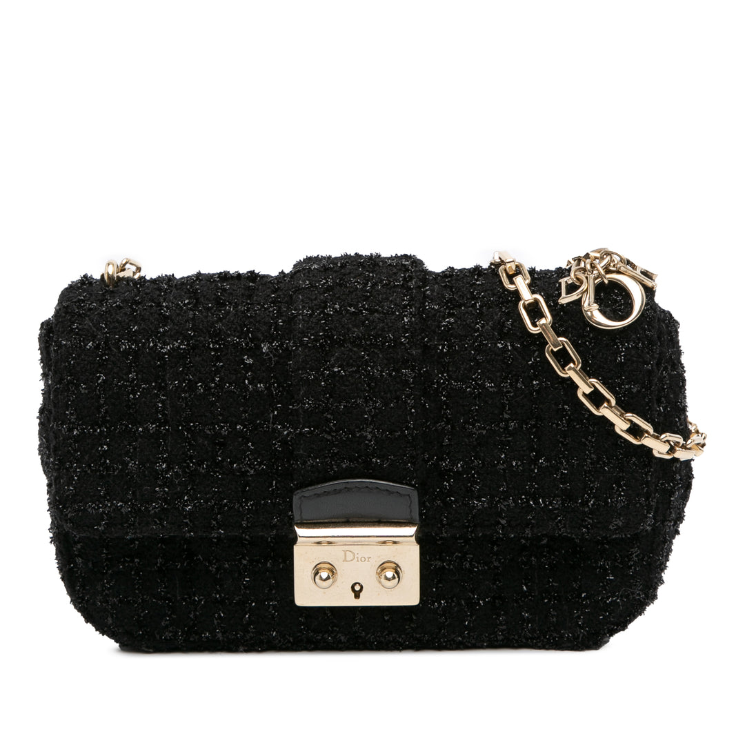 Mini Tweed Cannage Miss Dior Flap Black - Gaby Paris