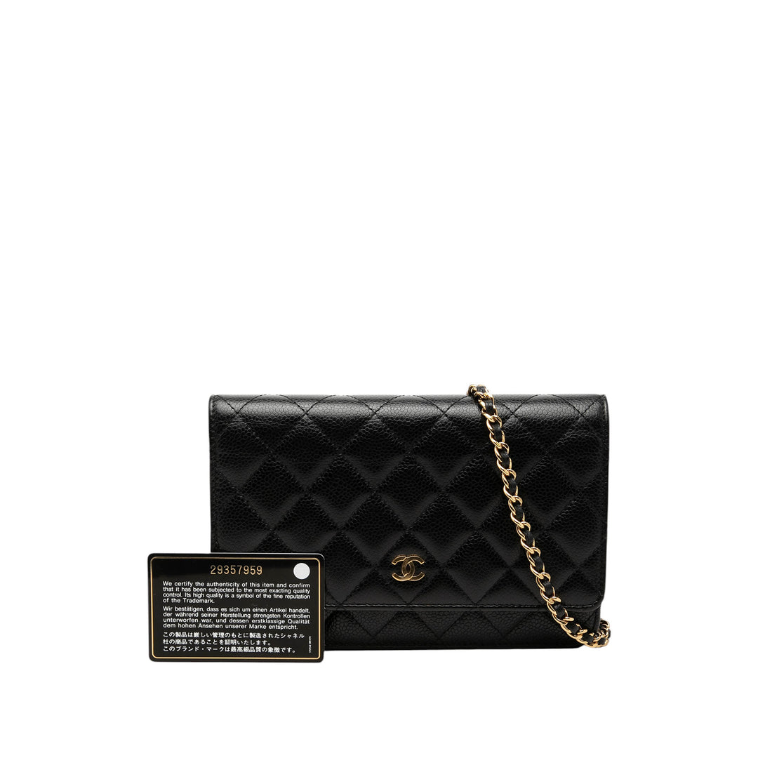 Chanel CC Matelassé Caviar Wallet on Chain