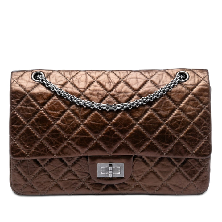 Chanel Metallic vieilli Cuir de veau Reissue 2.55 Simple rabat 227