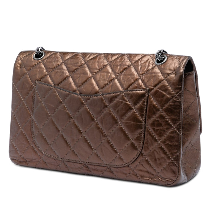 Chanel Metallic vieilli Cuir de veau Reissue 2.55 Simple rabat 227