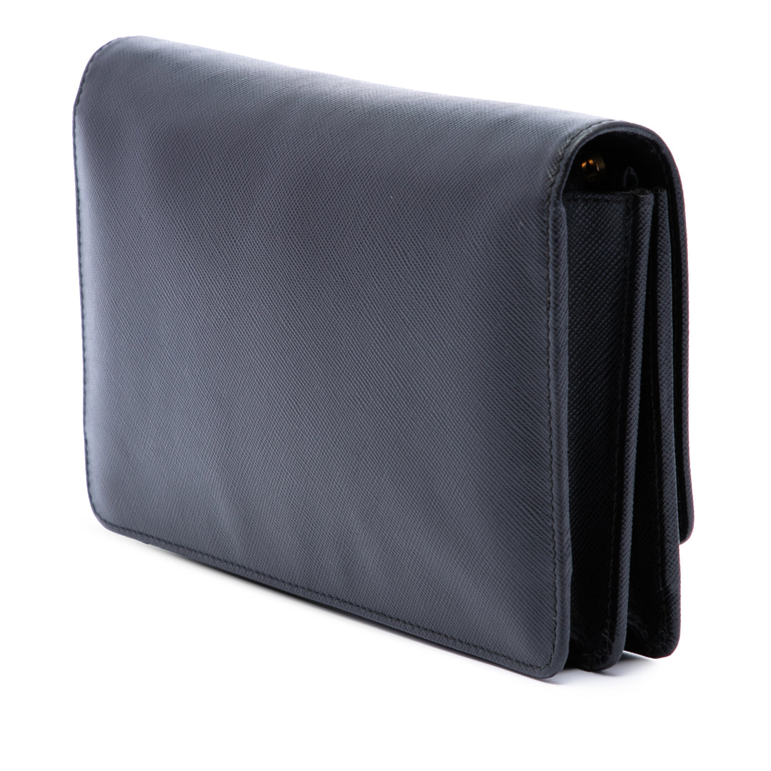 Prada Portefeuille Saffiano Noir – vue 2 – GABY PARIS