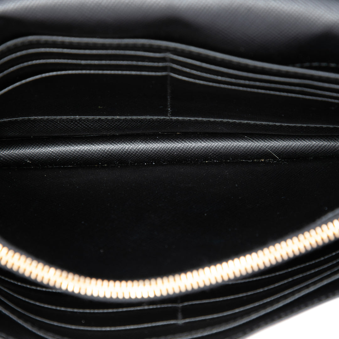 Prada Portefeuille Saffiano Noir – vue 4 – GABY PARIS