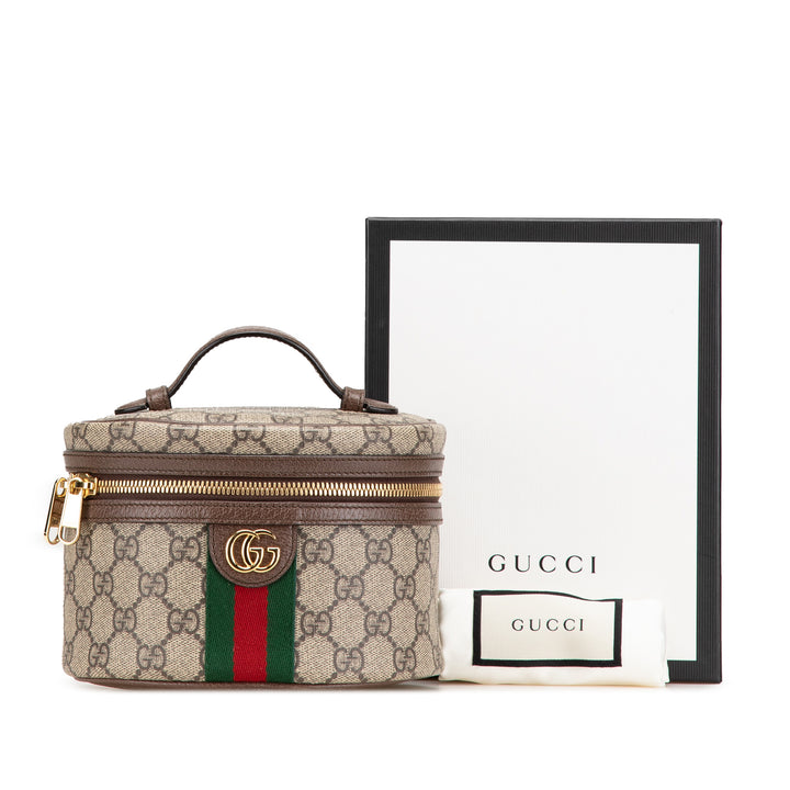 GG Supreme Web Ophidia Vanity Bag Brown - Gaby Paris