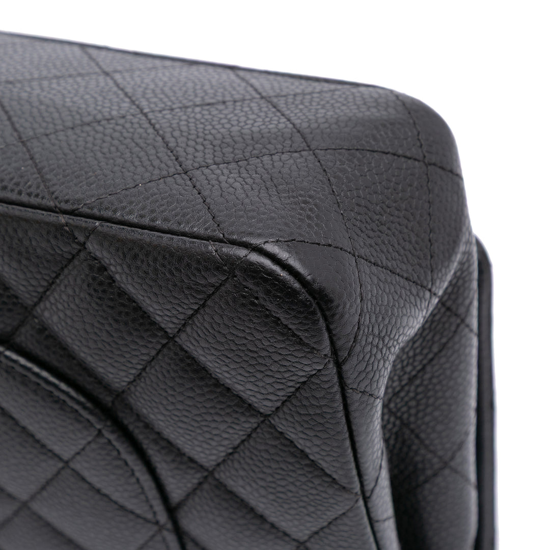 Medium Classic Caviar Double Flap Black - Gaby Paris