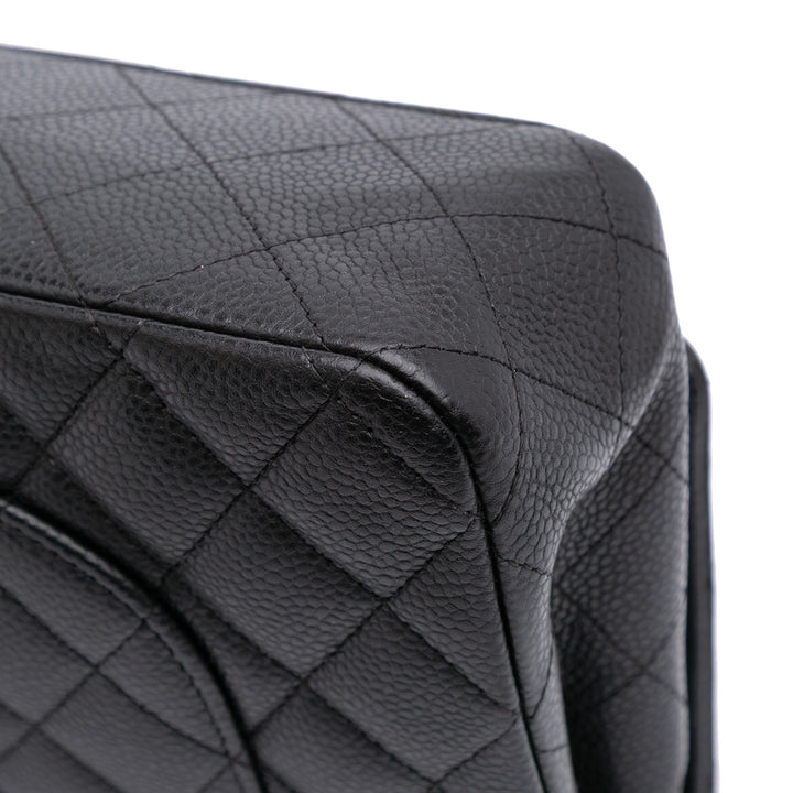 Medium Classic Caviar Double Flap Black - Gaby Paris