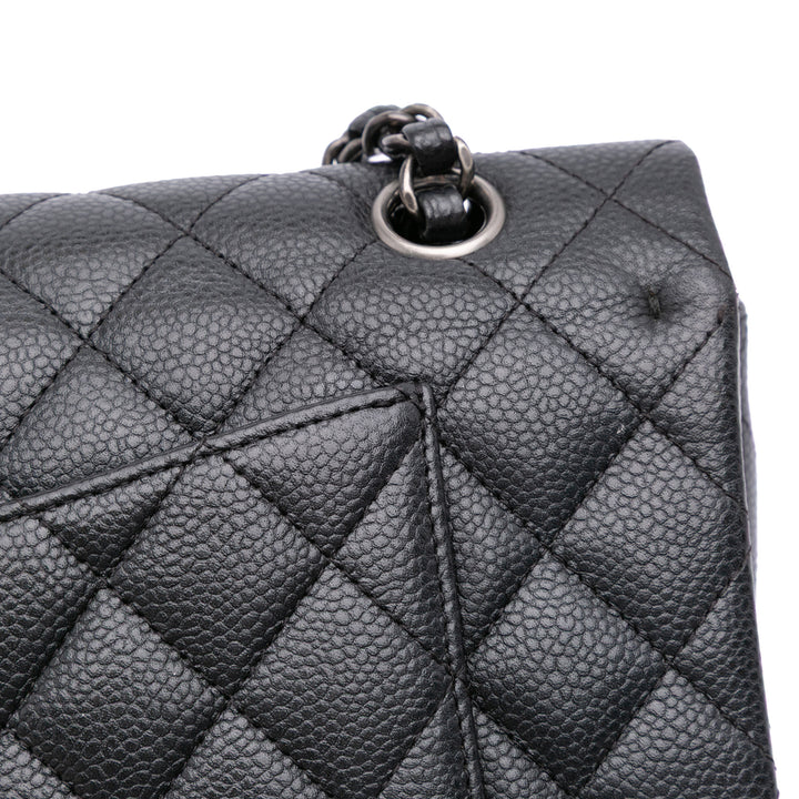 Medium Classic Caviar Double Flap Black - Gaby Paris
