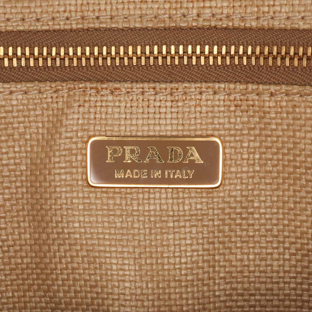 City Calf Trimmed Paglia Bucket Bag Brown - Gaby Paris