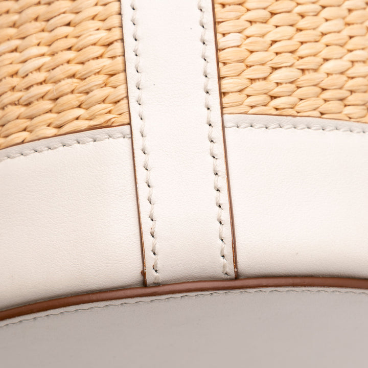 City Calf Trimmed Paglia Bucket Bag Brown - Gaby Paris