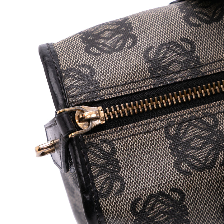 Anagram Coated Canvas Handbag Gray - Gaby Paris