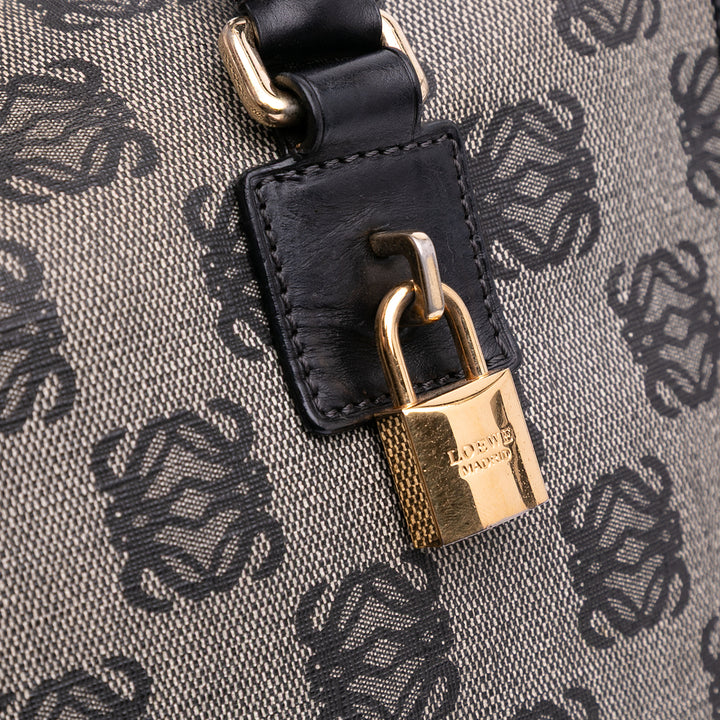 Anagram Coated Canvas Handbag Gray - Gaby Paris