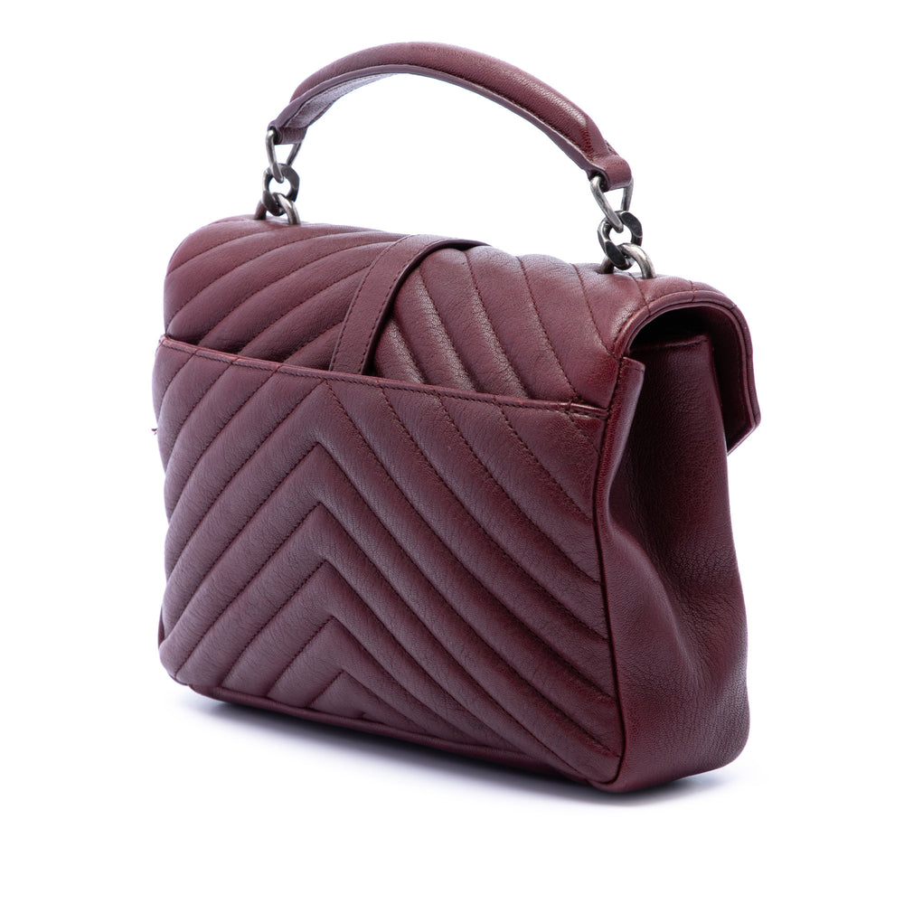 Saint Laurent Chevron College Sac Moyen de mouton Rouge – vue 2 – GABY PARIS