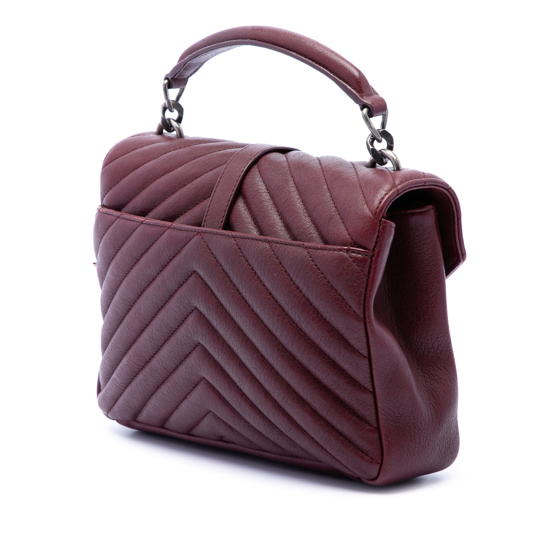 Saint Laurent Chevron College Sac Moyen de mouton Rouge – vue 2 – GABY PARIS