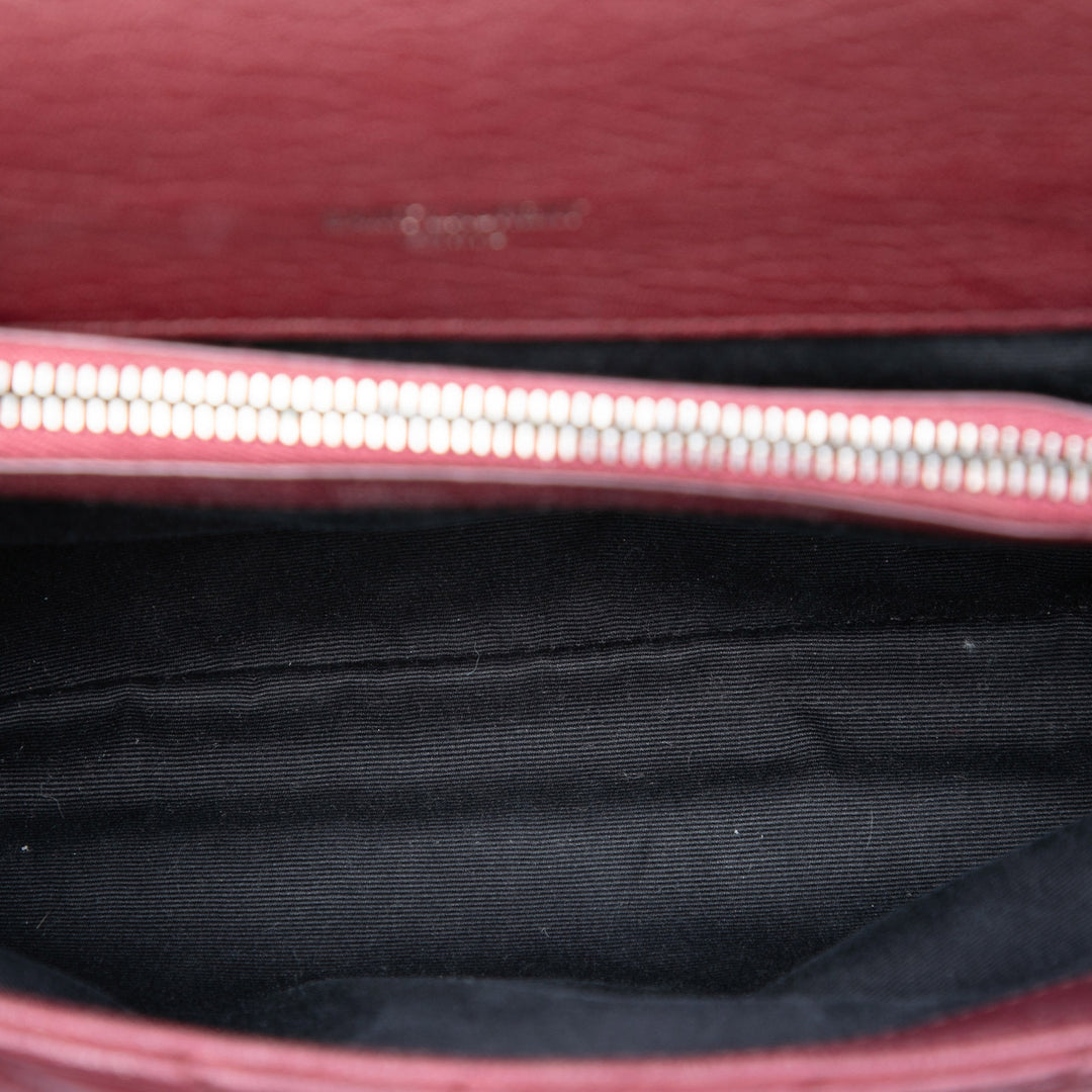 Saint Laurent Chevron College Sac Moyen de mouton Rouge – vue 4 – GABY PARIS