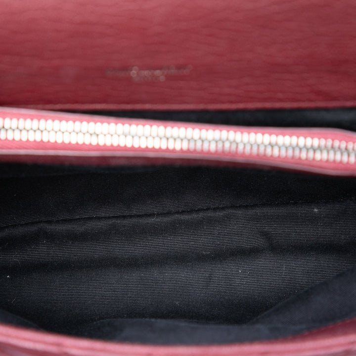 Saint Laurent Chevron College Sac Moyen de mouton Rouge – vue 4 – GABY PARIS