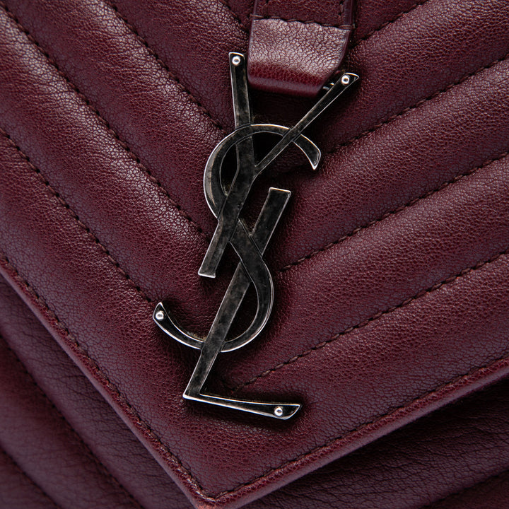 Saint Laurent Chevron College Sac Moyen de mouton Rouge – vue 5 – GABY PARIS