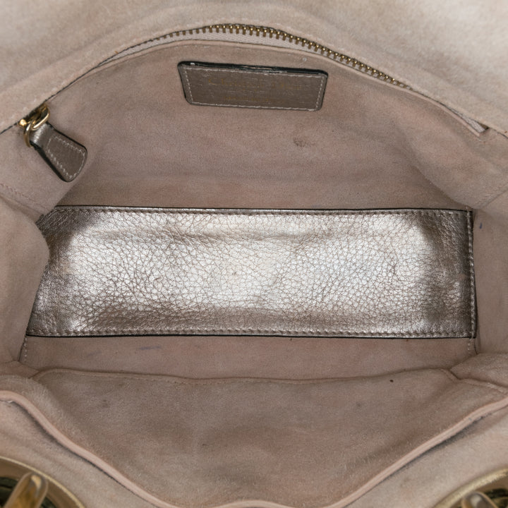 Small Metallic Grained Calfskin Cannage Supple Lady Dior Silver - Gaby Paris