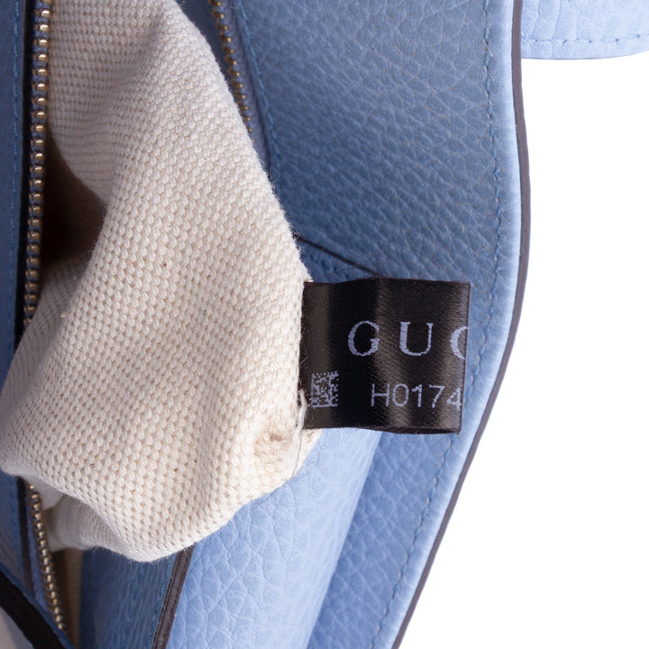 Medium Leather Swing Tote Blue - Gaby Paris