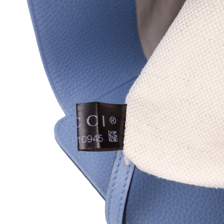 Medium Leather Swing Tote Blue - Gaby Paris