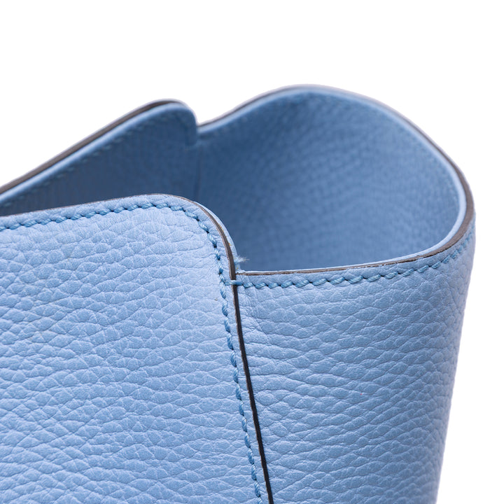 Medium Leather Swing Tote Blue - Gaby Paris