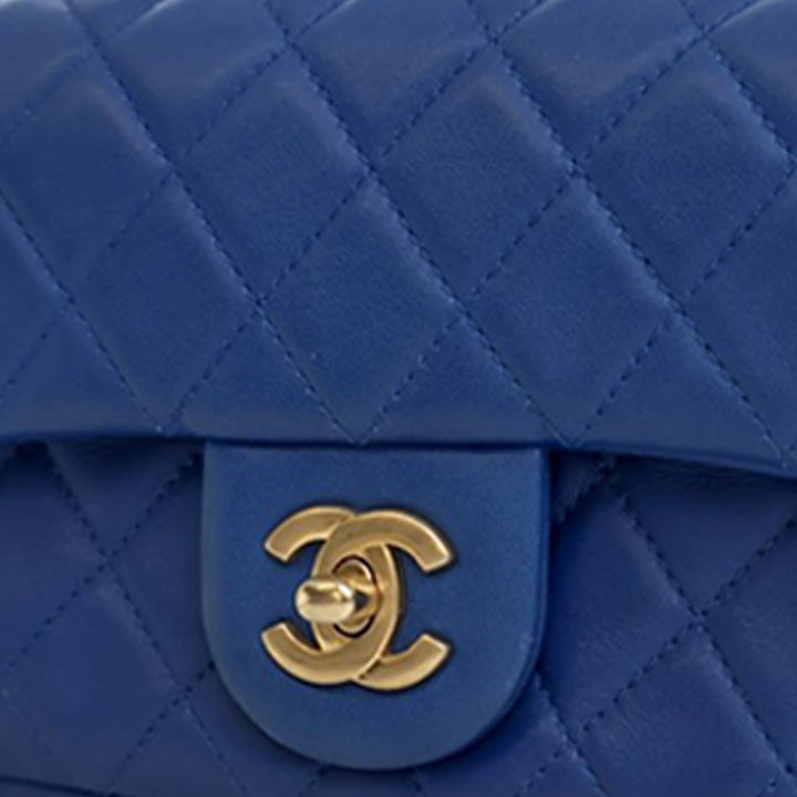 Chanel Mini Rectangular Classic Cuir d’agneau Perle Crush Simple rabat