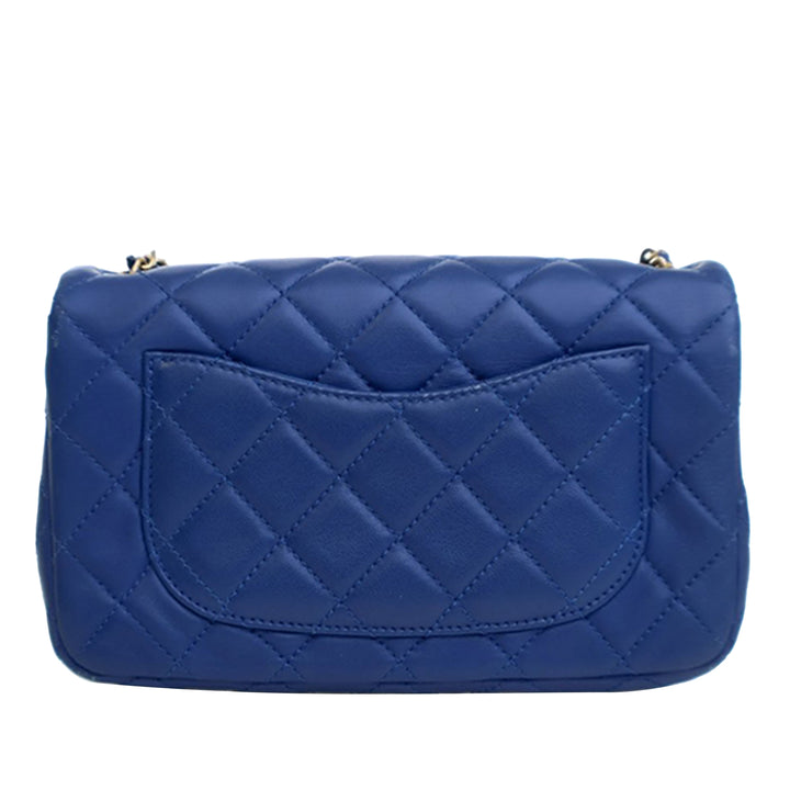 Chanel Mini Rectangular Classic Cuir d’agneau Perle Crush Simple rabat
