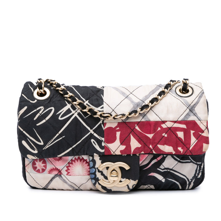 Mini Rectangular Printed Nylon and Jersey Patchwork Single Flap Multi - Gaby Paris