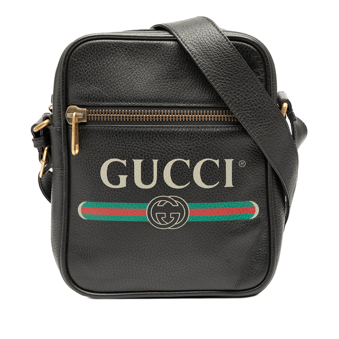 Gucci Grained Cuir de veau Logo Sac porté croisé Noir – GABY PARIS Authentique