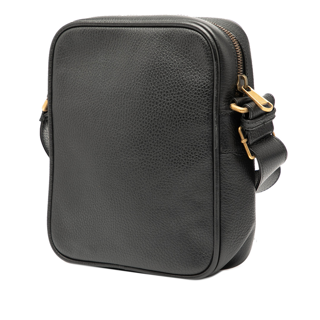 Gucci Grained Cuir de veau Logo Sac porté croisé Noir – GABY PARIS Authentique