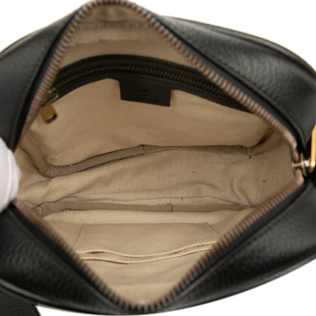 Gucci Grained Cuir de veau Logo Sac porté croisé Noir – GABY PARIS Authentique