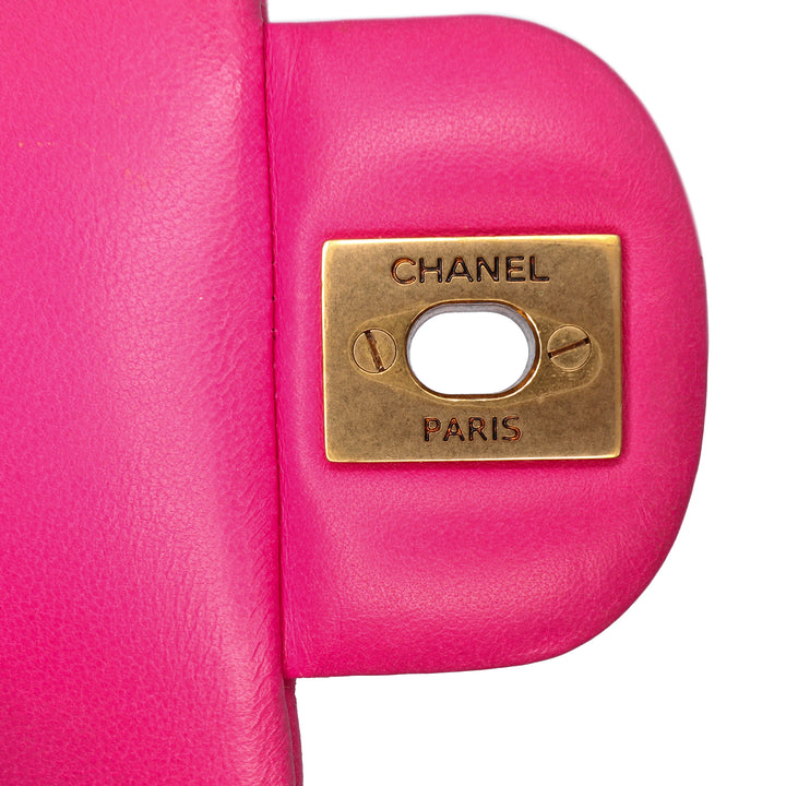 Chanel Mini Rectangular Classic Chevron Cuir d’agneau Simple rabat
