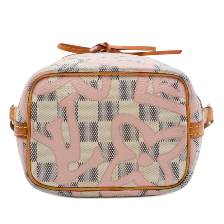 Louis Vuitton Sac seau Tahitienne Noe Damier Azur Nano Blanc – vue 3 – GABY PARIS