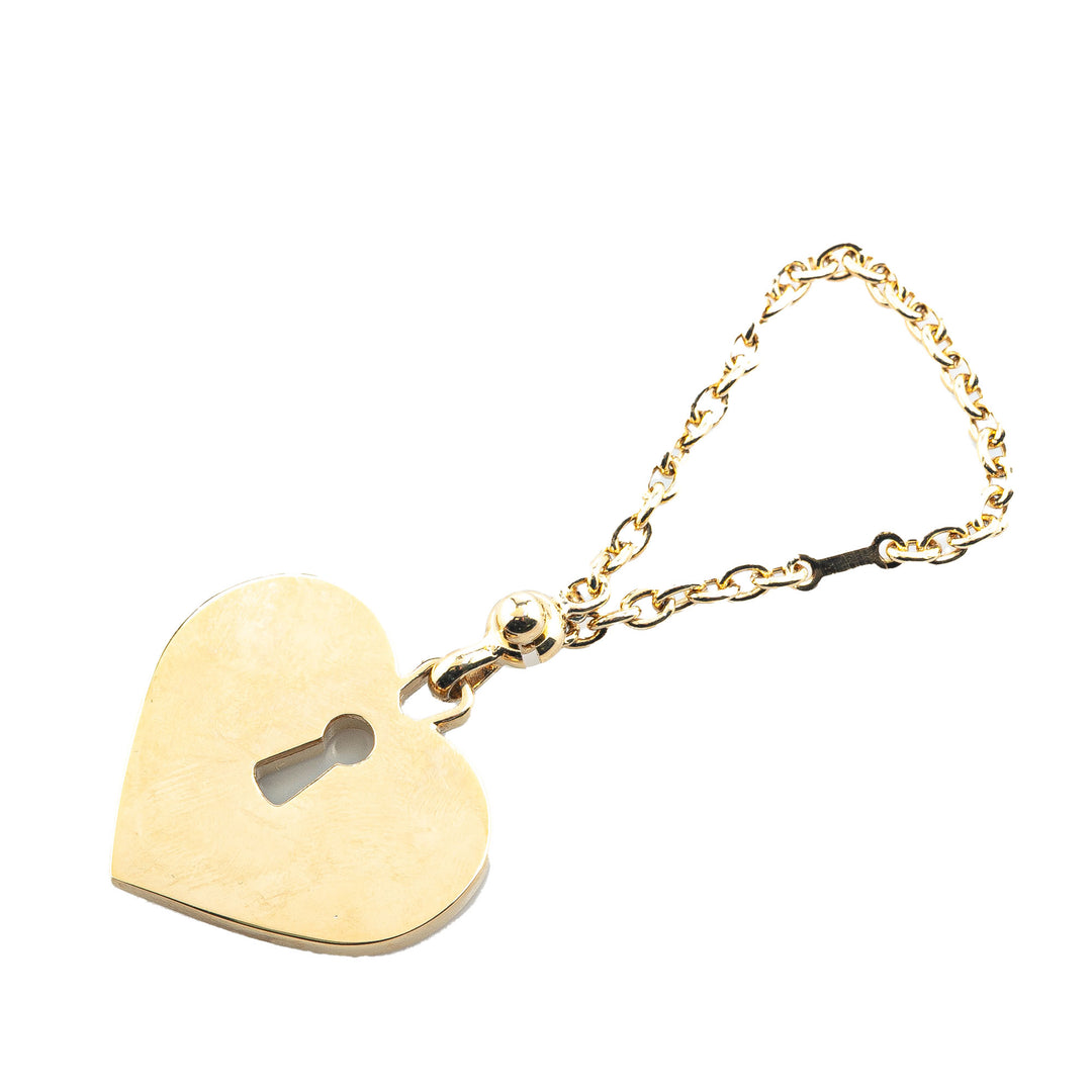 Gold Plated Rhinestone CC Heart Charm Gold - Gaby Paris