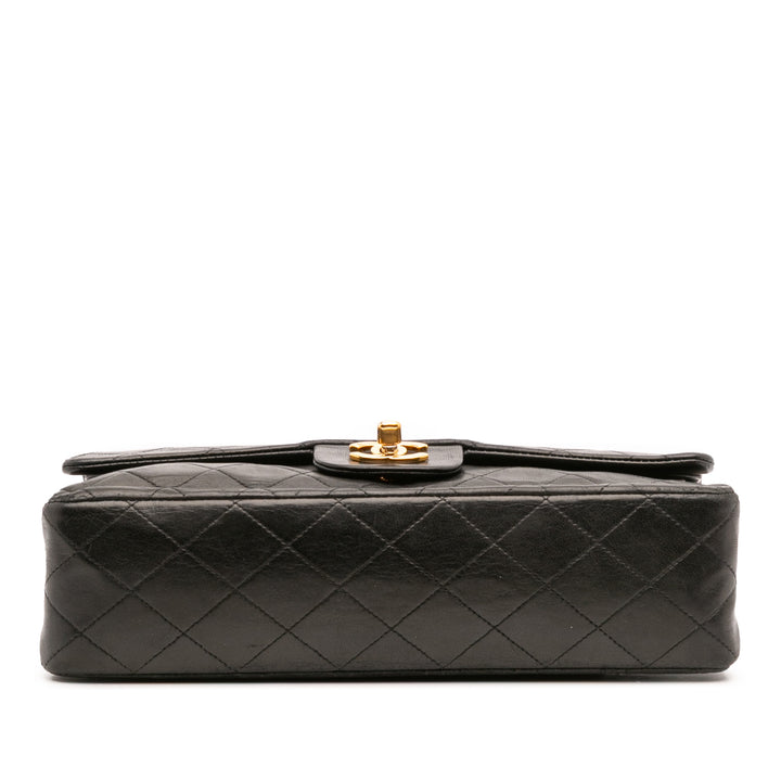 Medium Classic Lambskin Double Flap Black - Gaby Paris