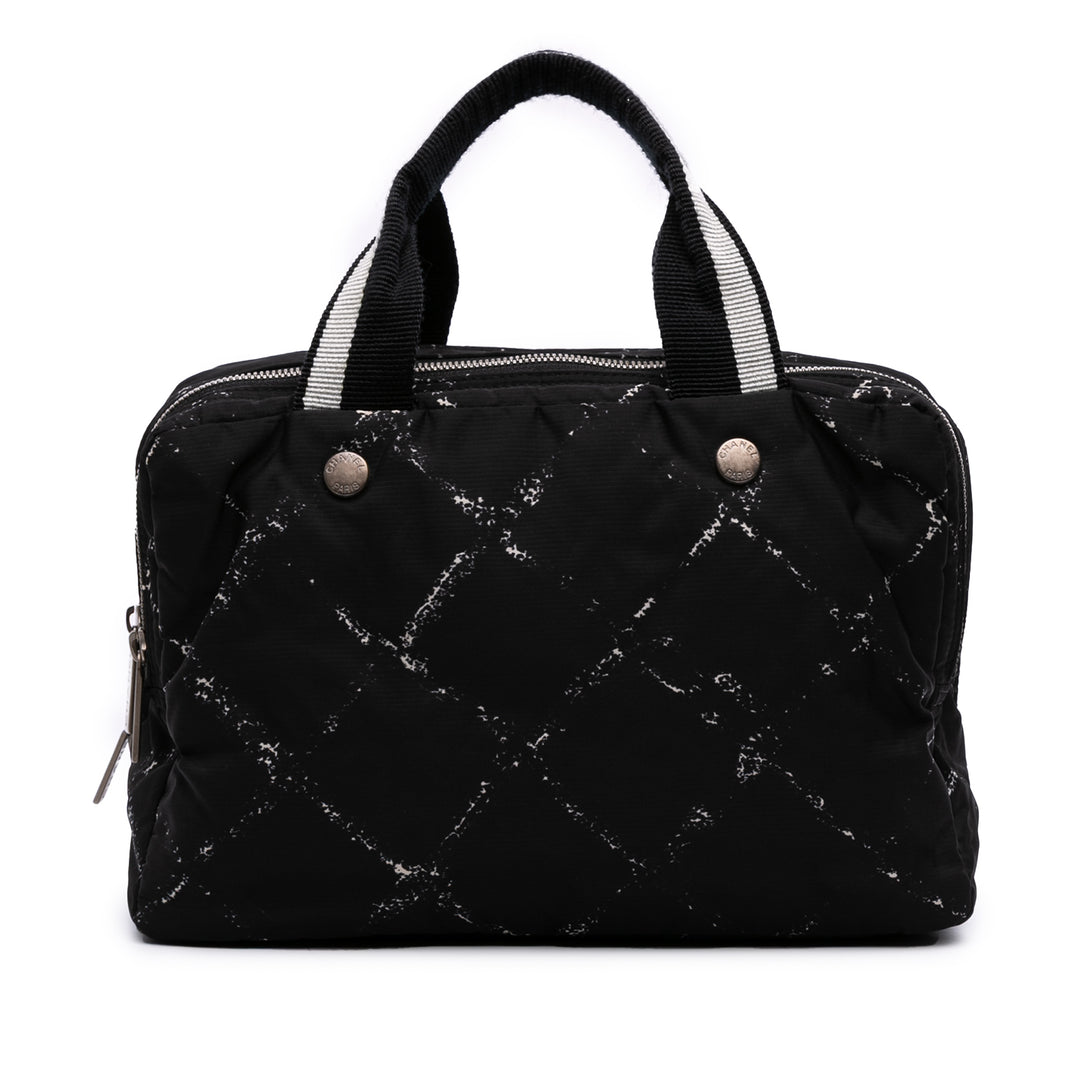 Old Travel Line Nylon Handbag Black - Gaby Paris