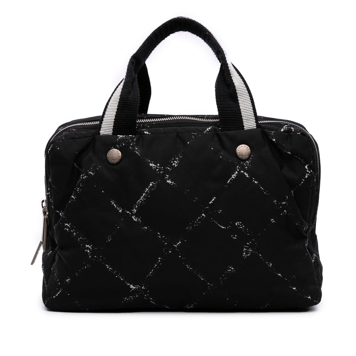 Old Travel Line Nylon Handbag Black - Gaby Paris