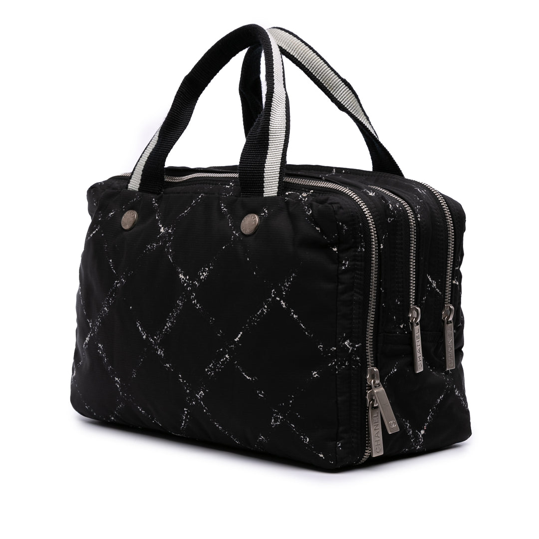 Old Travel Line Nylon Handbag Black - Gaby Paris
