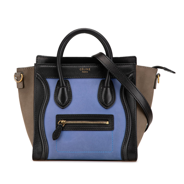 Celine Nano Tricolor Cuir Luggage Cabas