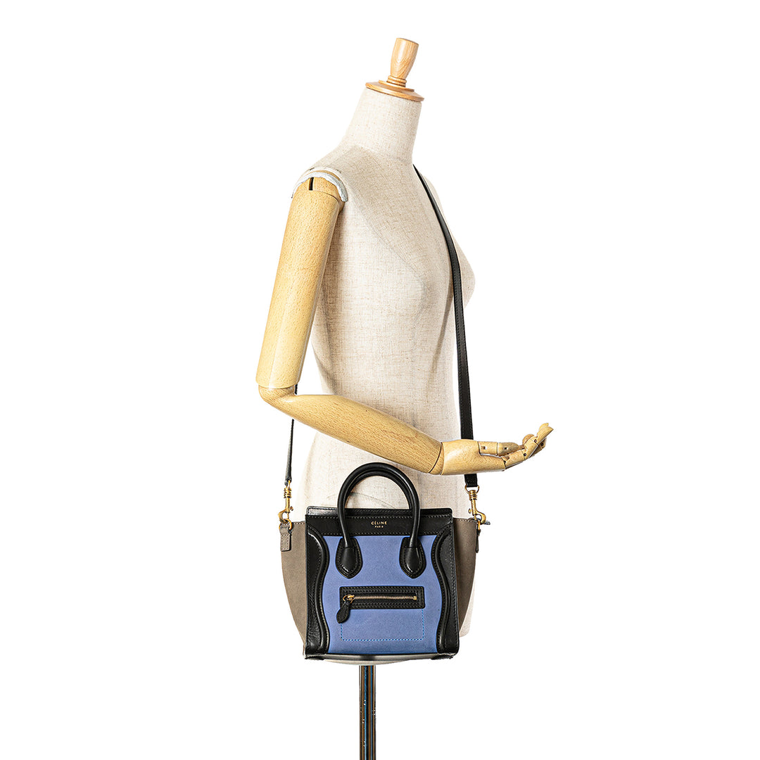 Celine Nano Tricolor Cuir Luggage Cabas