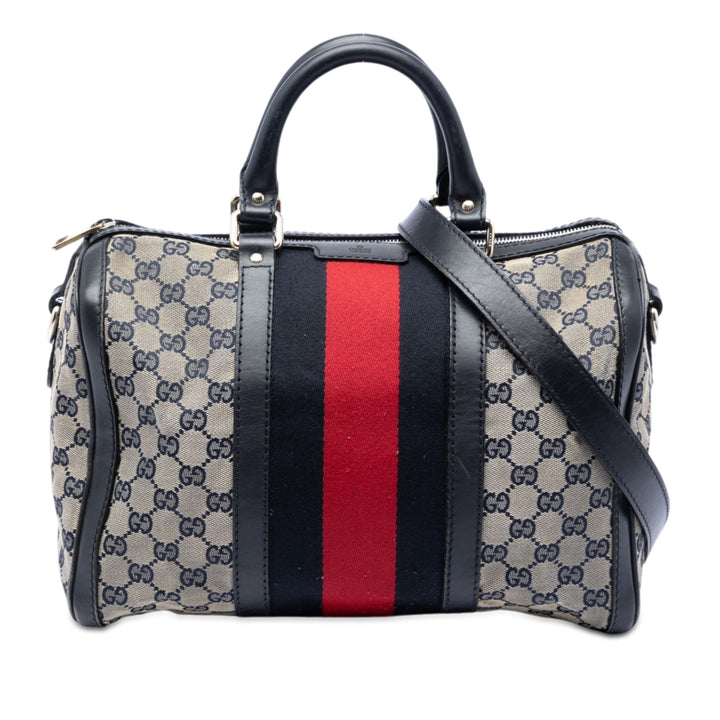 Gucci Medium GG Toile Web Joy Boston Sac