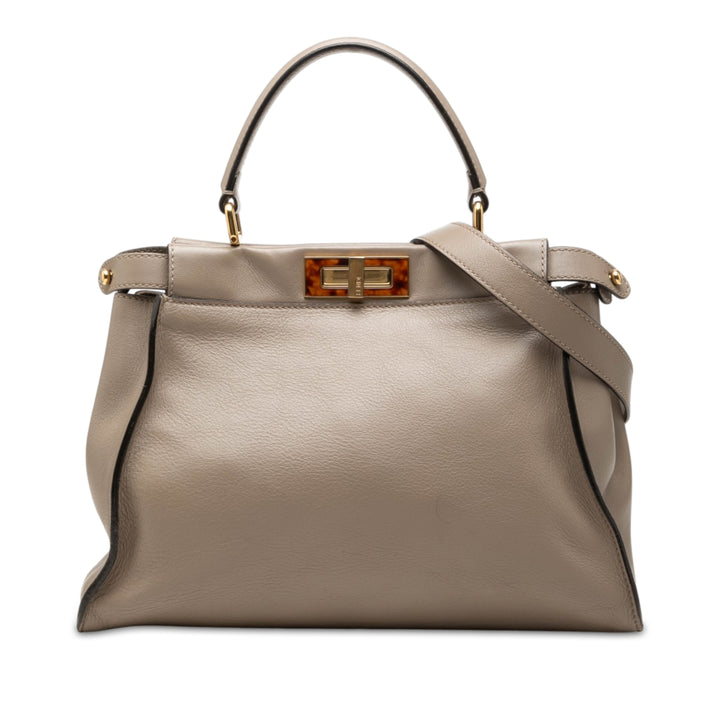 Fendi Peekaboo Iconic Sac Moyen Marron