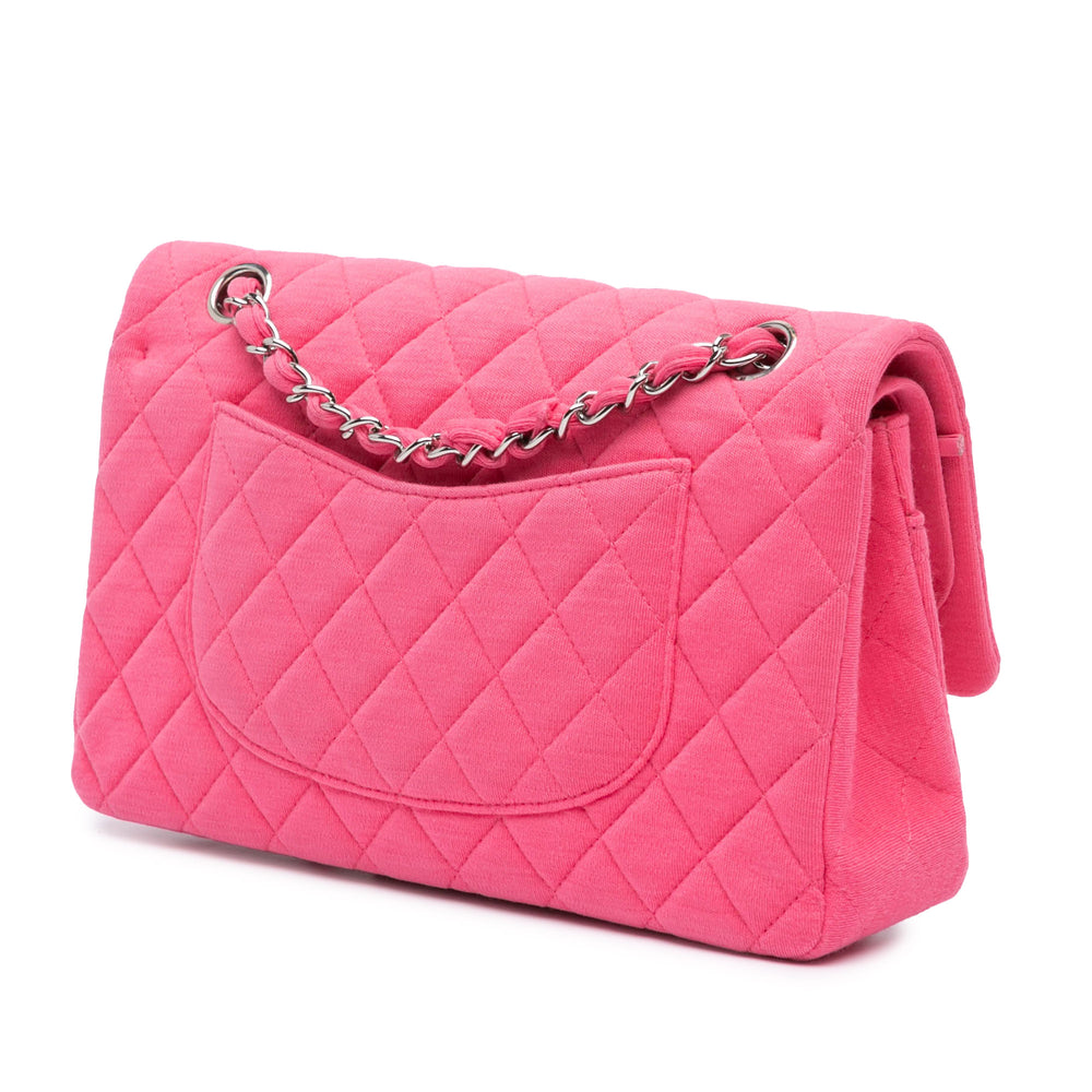 Medium Classic Jersey Double Flap Pink - Gaby Paris