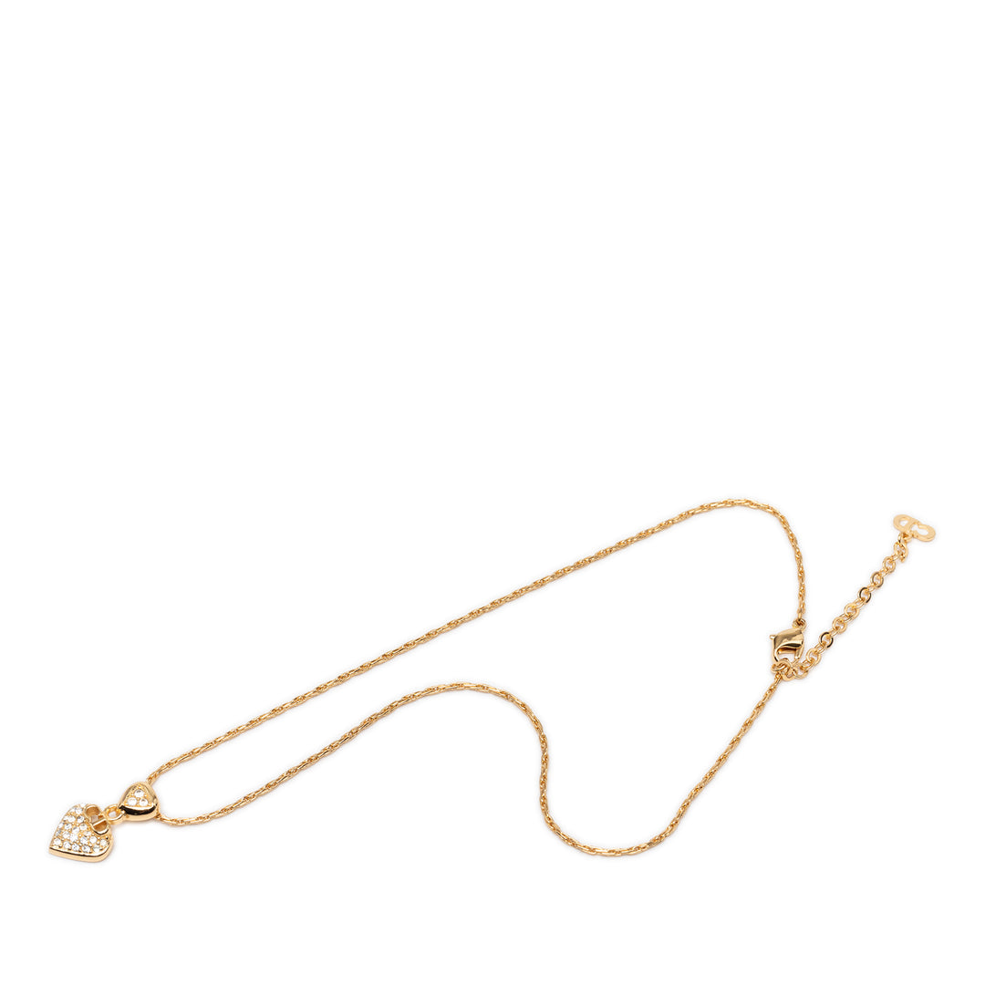 Dior plaqué CD Strass Logo Heart Pendant Collier