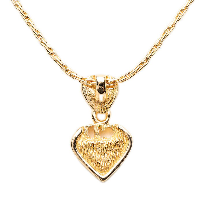 Dior plaqué CD Strass Logo Heart Pendant Collier