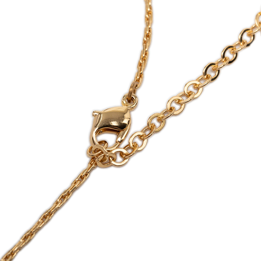 Dior plaqué CD Strass Logo Heart Pendant Collier