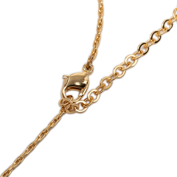 Dior plaqué CD Strass Logo Heart Pendant Collier