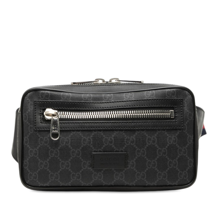 Gucci Ceinture Web GG Supreme Noir – vue principale – GABY PARIS