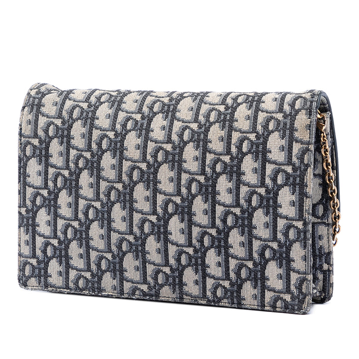 Saddle Pochette Wallet on Chain Oblique Bleu