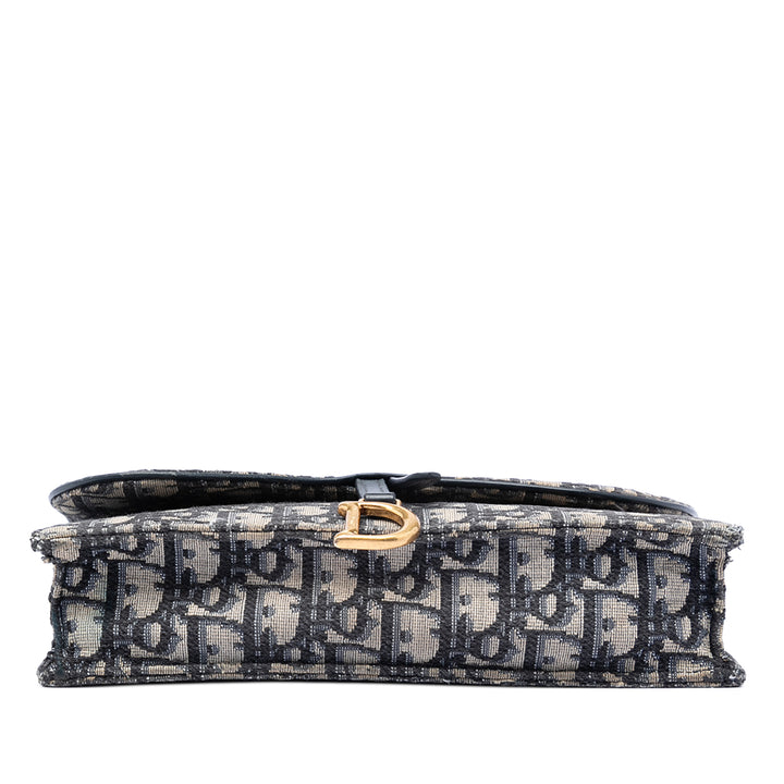 Saddle Pochette Wallet on Chain Oblique Bleu